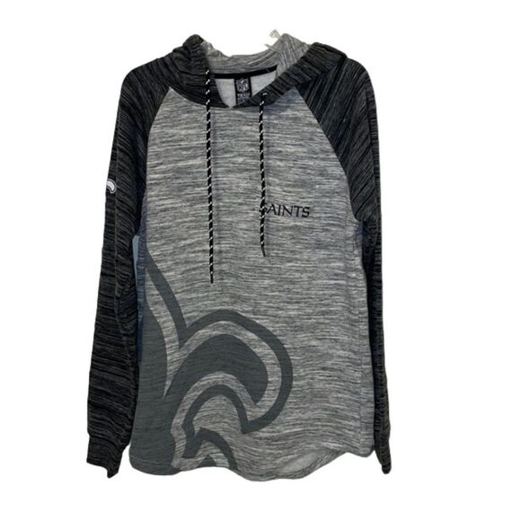 NFL Team Apparel Ultra Game Gray Saints Hoodie Sweatshirt Mens Medium - Picture 3 of 11